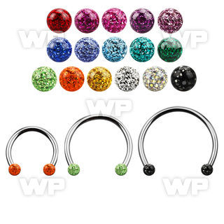 cbefr3l xxl steel circular barbell 16g w 3mm multi crystal balls