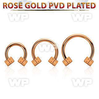 cbettd25 rose gold steel circular barbell w 2 2.5mm dices