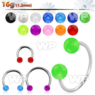 cbeuvb4l xxl steel circular barbell, 16g w 4mm uv balls