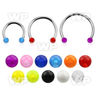 cbeuvbl xxl steel circular barbell, 16g w 3mm uv balls