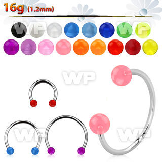 cbeuvbl xxl steel circular barbell, 16g w 3mm uv balls