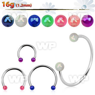 cbevbabl xxl steel circular barbell, 16g w 3mm ab coated balls