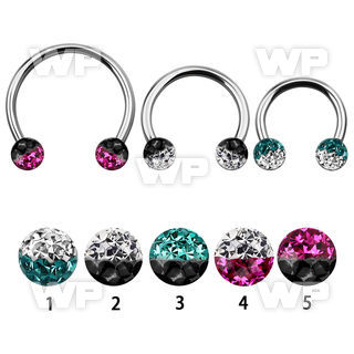 cbmfe6l xxl steel cbr 6mm multi crystals ball in 2 color design