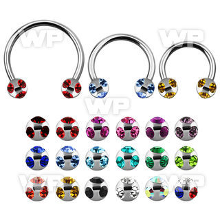cbmmj6l xxl steel cbr, 14g w 6mm steel multi jewel balls
