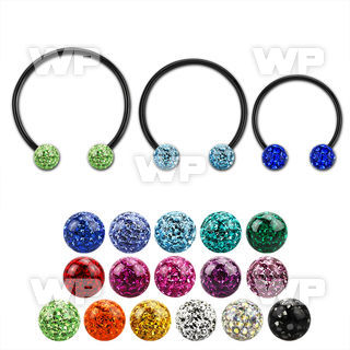 cbmtf6l xxl black steel cbr w 10mm multi crystal balls 