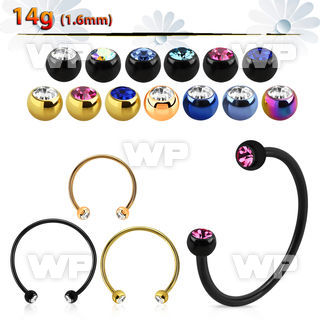 cbmtjb4l xxl anodized steel cbr, 14g w 4mm jewel balls w crystals