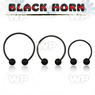 cbmtwk8l xxl anodized steel cbr, 14g w 8mm black horn wood balls