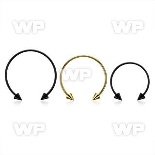 cbstcn3l xxl anodized steel circular barbell, 16g w 3mm cones