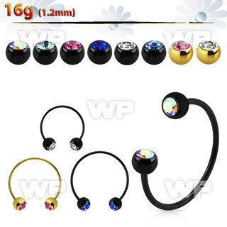 cbstjb5l xxl anodized steel cbr, 16g w 5mm jewel balls w crystals