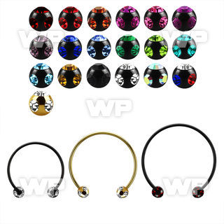 cbstmj4l xxl anodized steel cbr, 16g w 4mm multi jewel balls