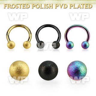 cbtfo4 anodized 316l steel circular barbell w 4mm frosted balls
