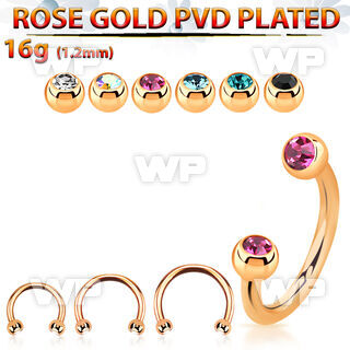 cbttjb25 rose gold steel circular barbell w tiny 2.5mm jewel ball