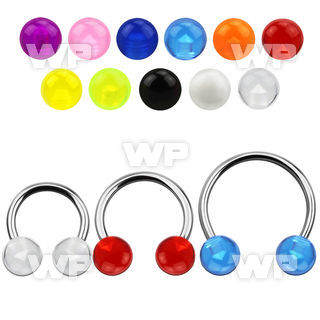 cbuvb8l xxl steel circular barbell, 14g w 8mm uv balls