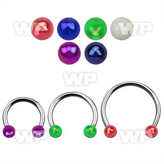 cbvbab5l xxl steel circular barbell, 14g w 5mm ab acrylic balls