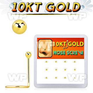 dgisc1 10kt gold nose screw with 1.5mm ball shaped top