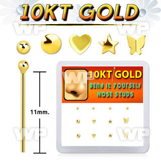 dgiys16 box w 10kt gold bend it nose screws w special shape cz