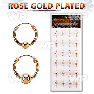 dnsm171 box rose gold silver ball closure earring 16g 3 4mm ball