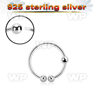 du3py silver 925 illusion fake nose ring 2mm ball an outer nose piercing