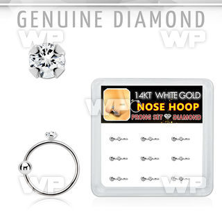 dw14nh6 box w 14kt white gold nose hoop w 1.5mm round diamond