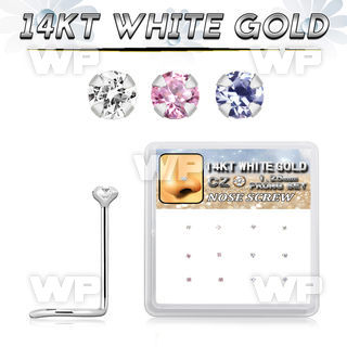 dwsc23 box w 14kt white gold nose screws w 1.25mm round cz 