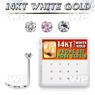 dwsc8 box w 14kt white gold nose screw w prong set 1.5 mm czs