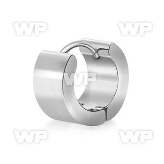 er138 pair of stainless steel wide huggies w matt polish