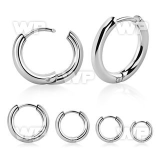 erhop pair of stainless steel hinged hoop huggies