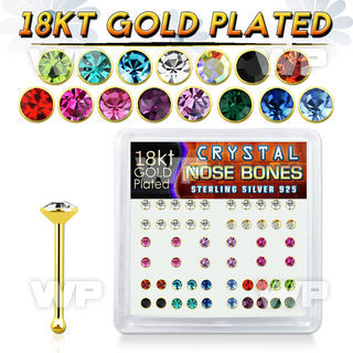 et4e9fj box w silver 925 nose bone 18k gold plated big 2 5mm nose piercing