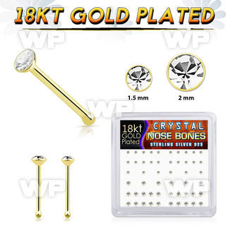 et4f4j6t 18kt gold finish silver nose pins 22g 52