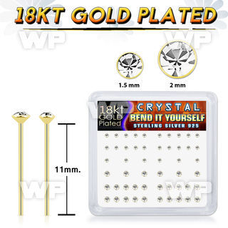 et4fnj6t 18kt gold finish silver nose studs 22g 52