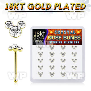 et4j53kp 18k gold plated silver nose bones round crystals