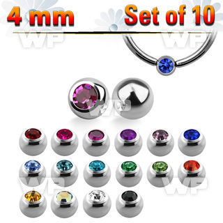 f1m460 pack 4mm 316l steel captive bead ring ballspress fit crys 