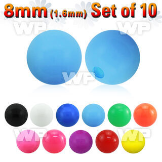 f374t pack 8mm acrylic ball in solid colors1 6mm threading belly piercing