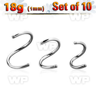 f3meti pack of 10 pcs surgical steel spiral posts1mm threading 