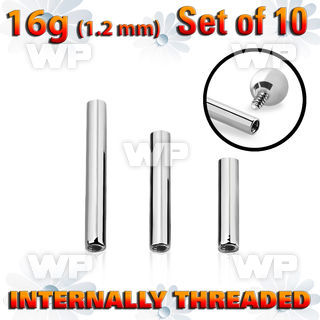 f44eyi8u pack surgical steel barbell posts internal threading 1 2 