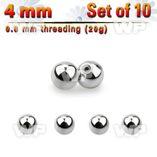 f47b0f3 pack 4mm surgical steel balls0 8mm threading belly piercing