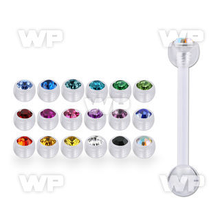 fbbajb5 bioflex tongue barbell w 5mm top jewel ball