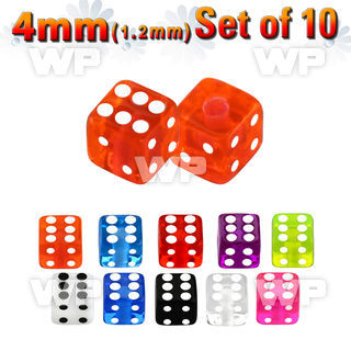 fhq1803 pack 4mm acrylic uv dices 1 2mm threading 