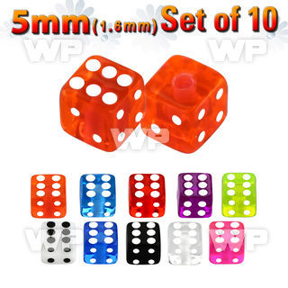 fhq18s pack 5mm acrylic uv dices1 6mm threading belly piercing