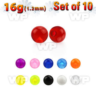 fhq4ks pack 2 5mm acrylic uv balls 1 2mm threading 