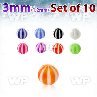 fhq4wz pack of 10 pcs 3mm acrylic uv beach balls 1 2mm threadin belly piercing