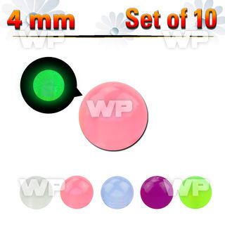 fib40 pack 4mm acrylic glow in the dark ball sthreading 1 6mm belly piercing