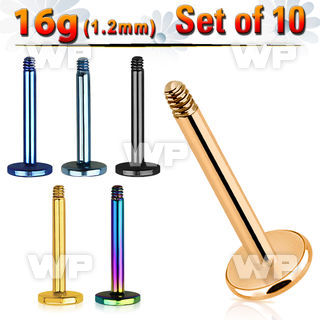 frb4eyi pack ion plated 316l steel posts for labret studs threadi belly piercing