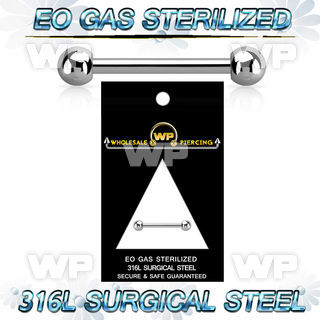 g44um3 eo gas sterilized implant grade steel barbell