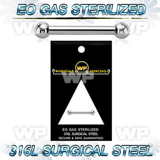 g44um33 14g presterilized steel nipple bar two balls