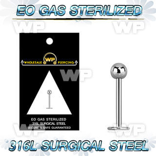 gb4et4z 18g presterilized steel labret stud 3mm ball