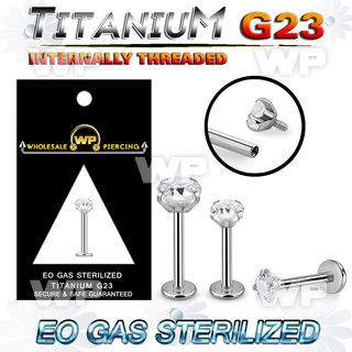 ghb48uek presterilized titanium labret stud 16g cz internal