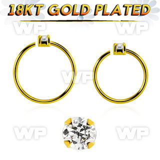 gpnhz15 gold plated silver seamless nose ring 1.5mm prong set cz