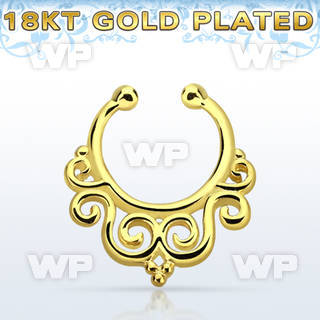 gpsepd7 gold silver fake septum clicker decorated indian 
