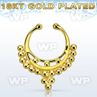gpsepd9 gold silver fake septum clicker decorated indian 